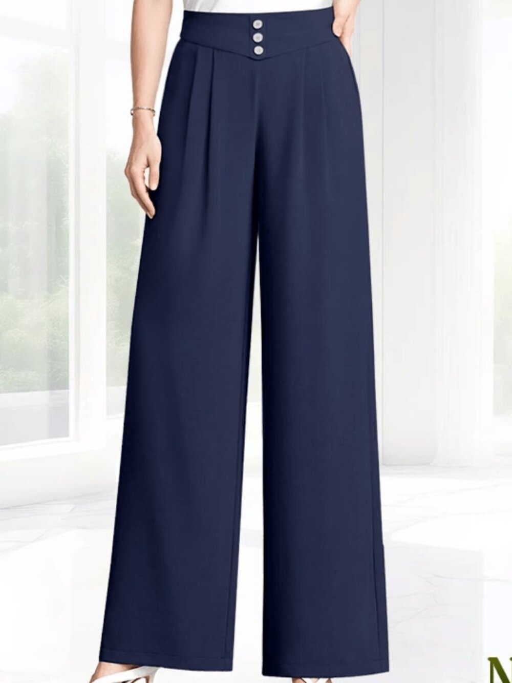 EllaFlow - Soft Flowy High-Waist Pull-On Wide-Leg Pants